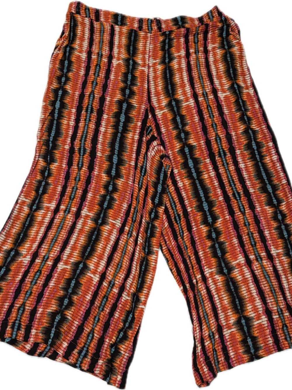 Jessica Simpson Orange & Black Striped Wide-Leg Pants